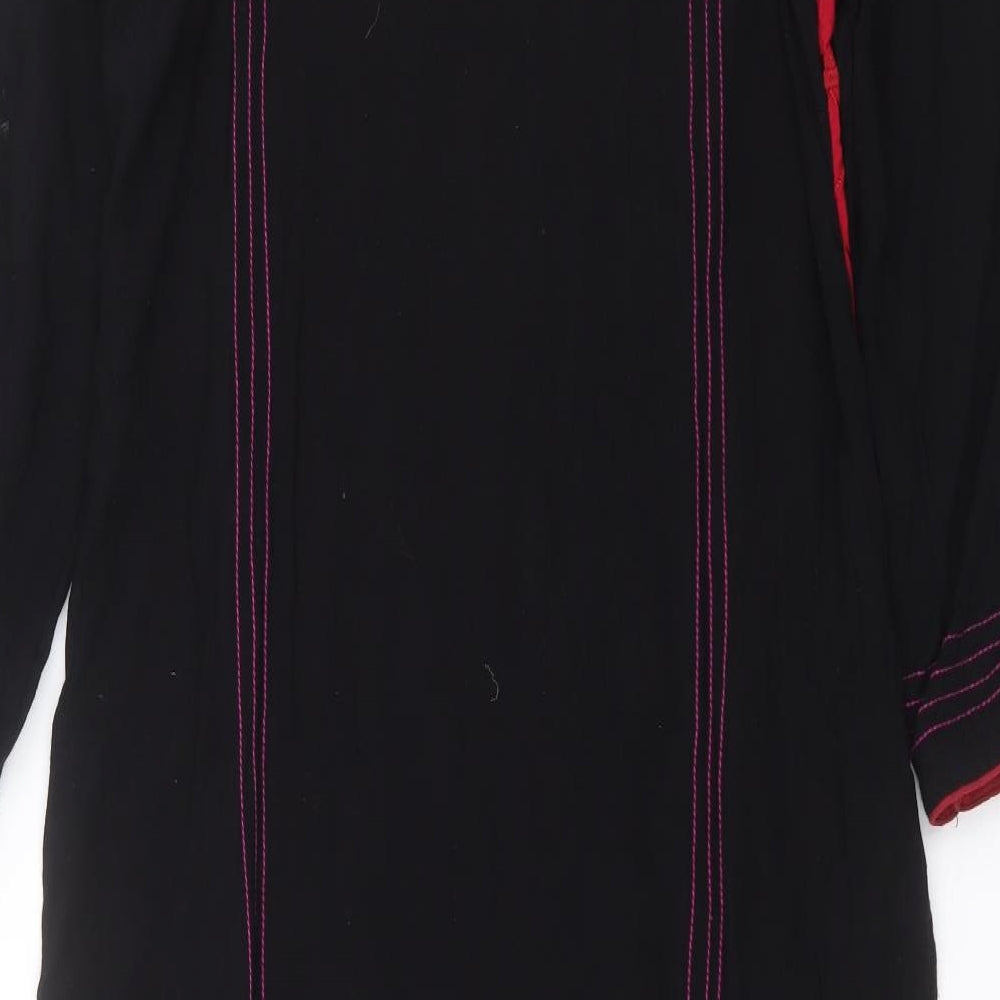 Bushra Khan Womens Red Geometric Shift Size M