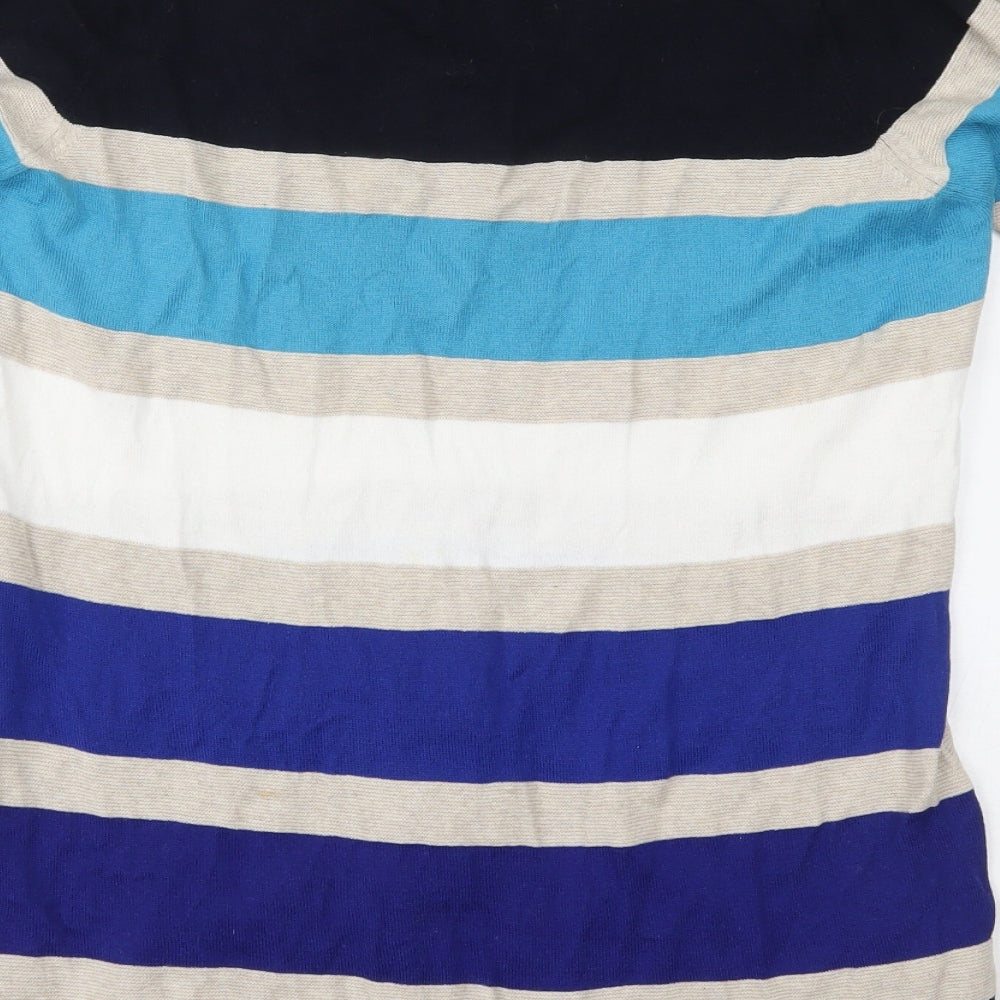 Per Una Womens Blue Striped A-Line Size 14