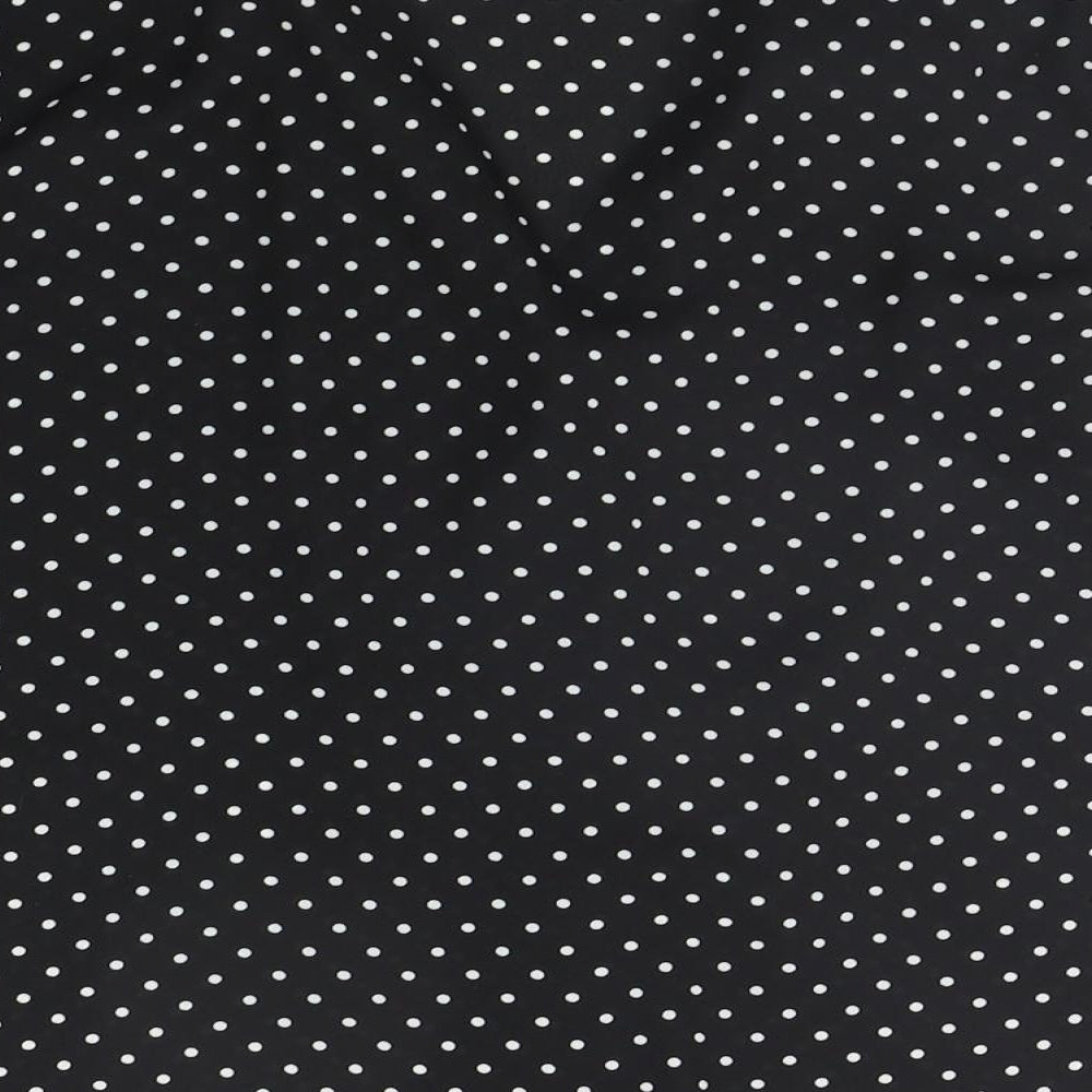Zara Womens Black Polka Dot Basic Button-Up Size S