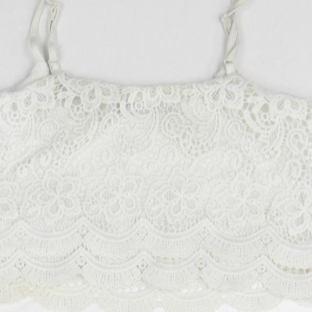 Select Womens White Basic Tank Size 8