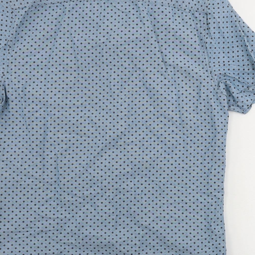 George Mens Blue Polka Dot Button-Up Size S