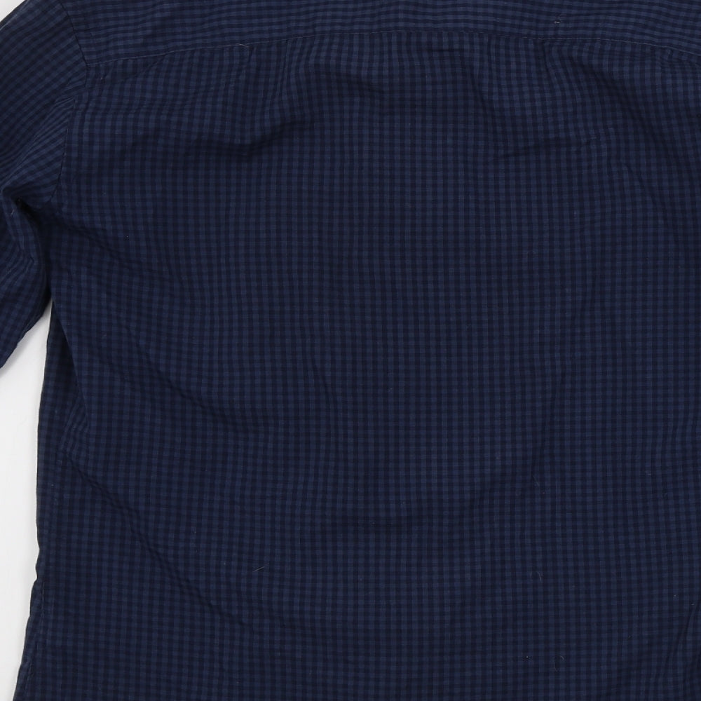 Cedar Wood State Mens Blue Check Button-Up Size XS