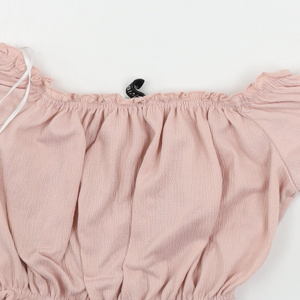 H&M Womens Pink Cropped T-Shirt Size XS