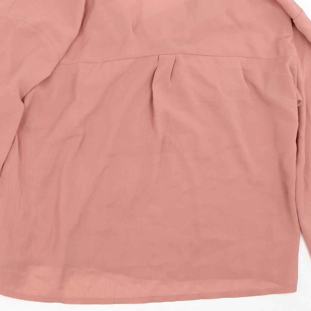 SheIn Womens Pink Basic Button-Up Size M