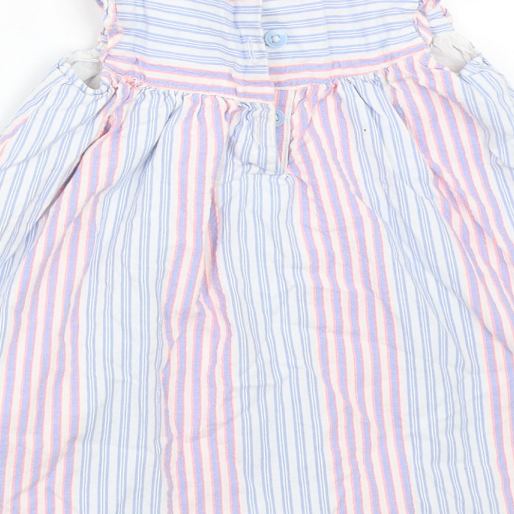 George Girls Blue Striped Fit & Flare Size 9-12 Months