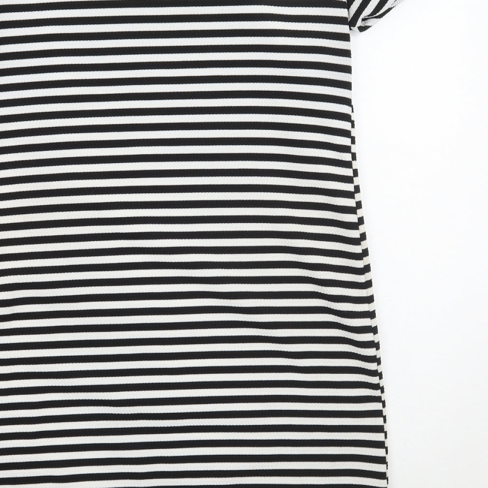 Quiz Womens White Striped A-Line Size 12