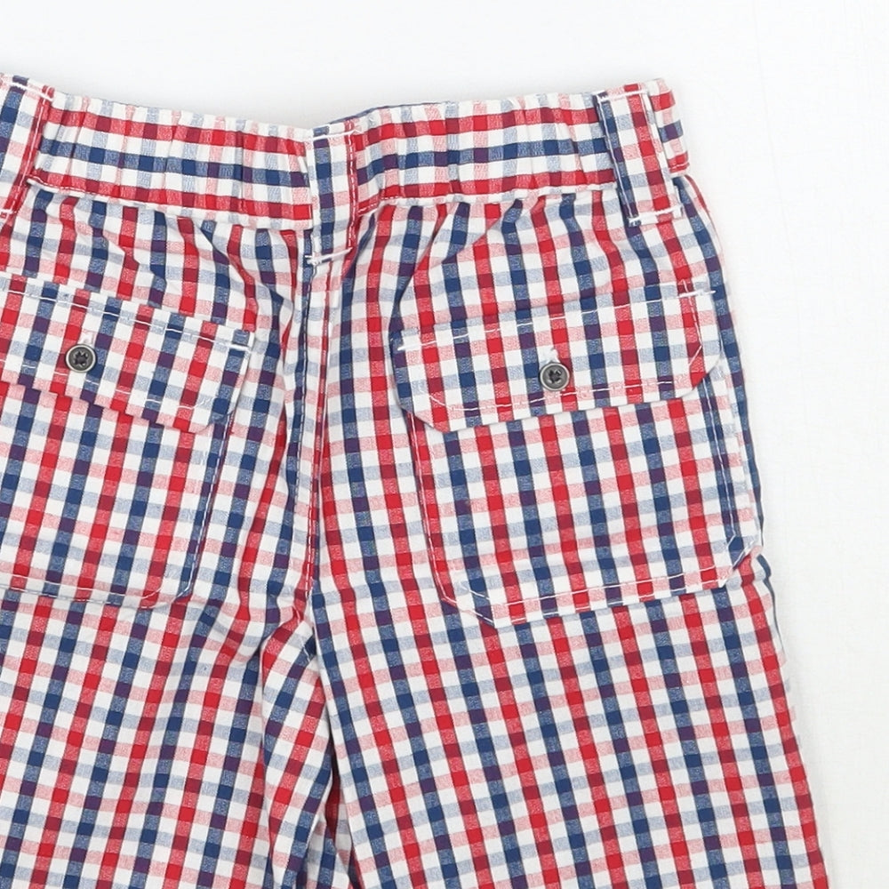 Disney Boys Red Check Capri Trousers Size 9-12 Months
