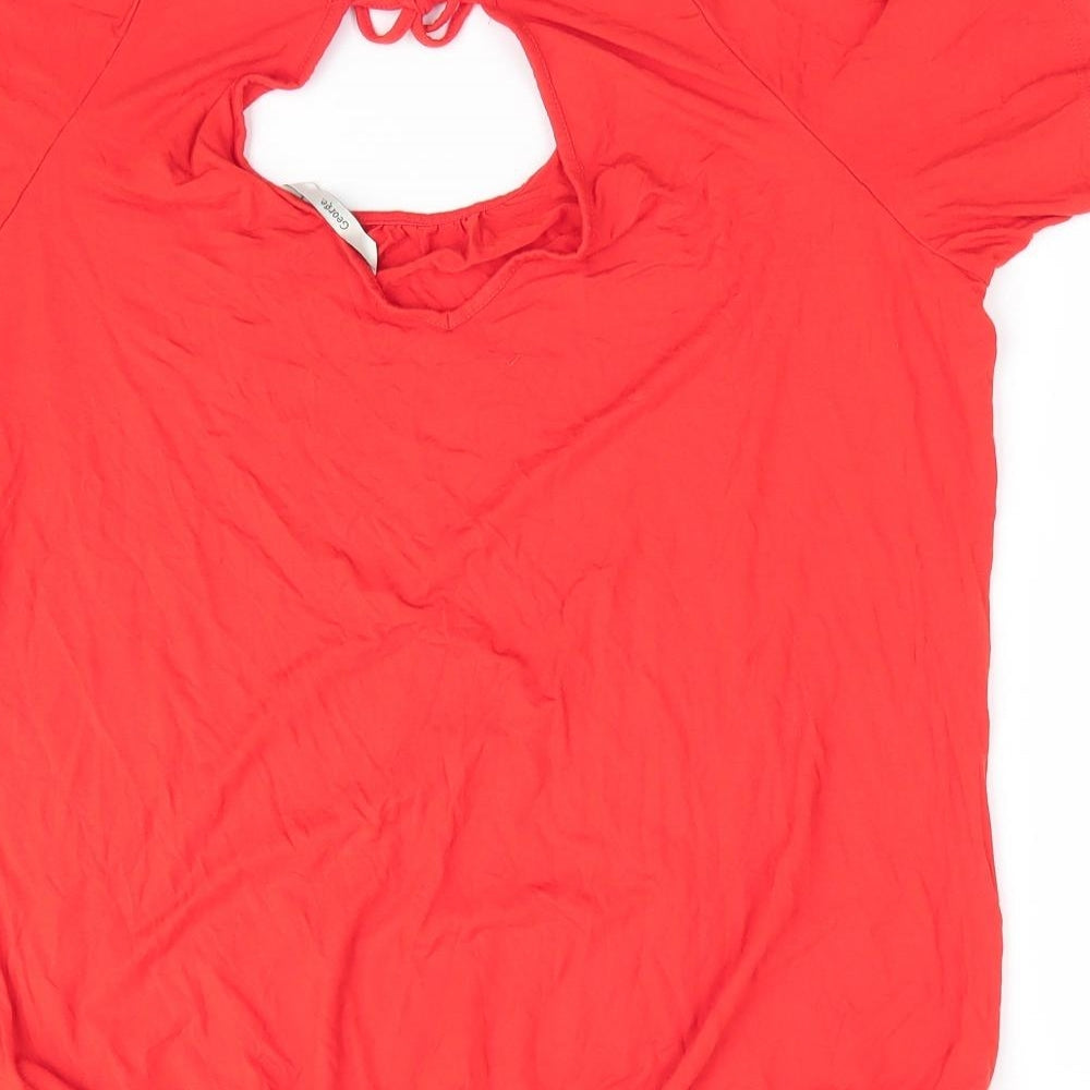 George Womens Orange Tunic T-Shirt Size 12 - V Back Neck