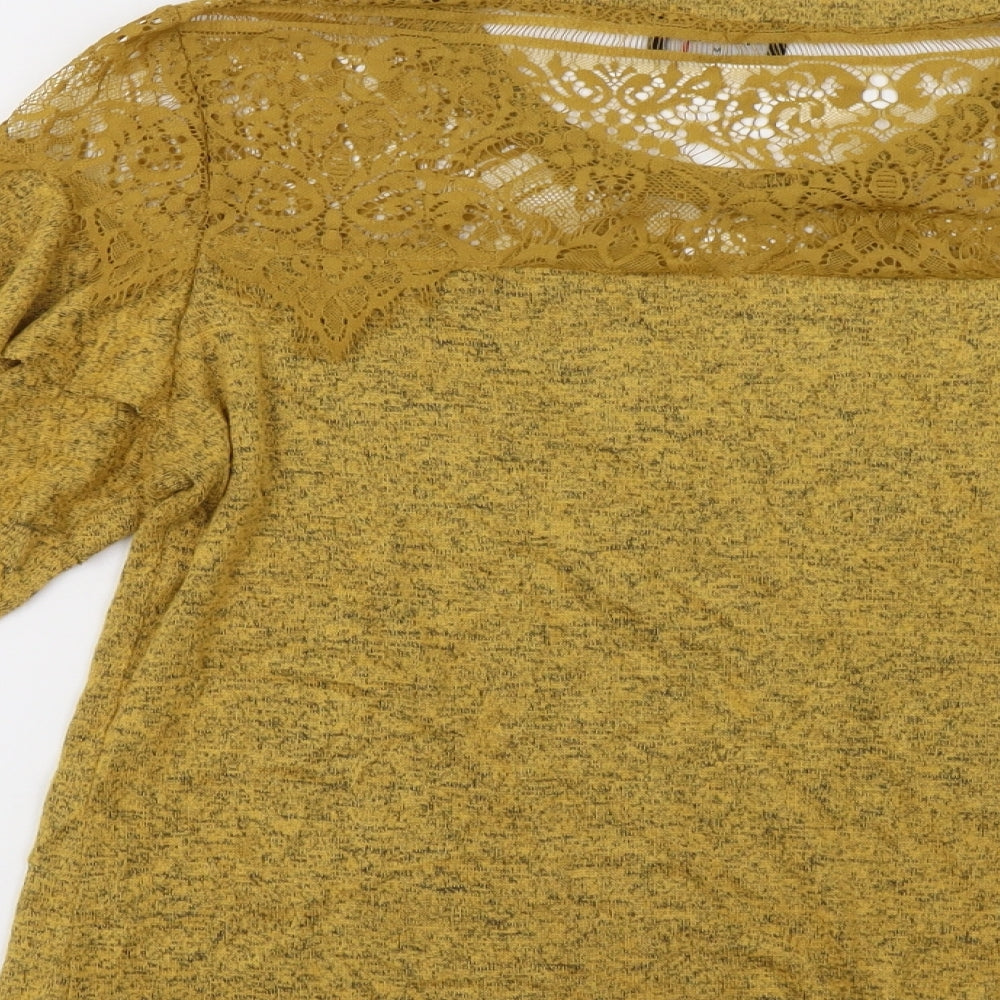 Klass Womens Yellow Pullover Jumper Size M