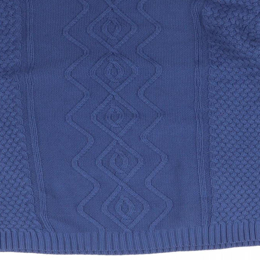 ENVY US Womens Blue Geometric Pullover Sweatshirt Size L