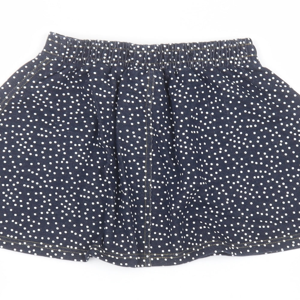 M&Co Girls Blue Polka Dot A-Line Skirt Size 4-5 Years