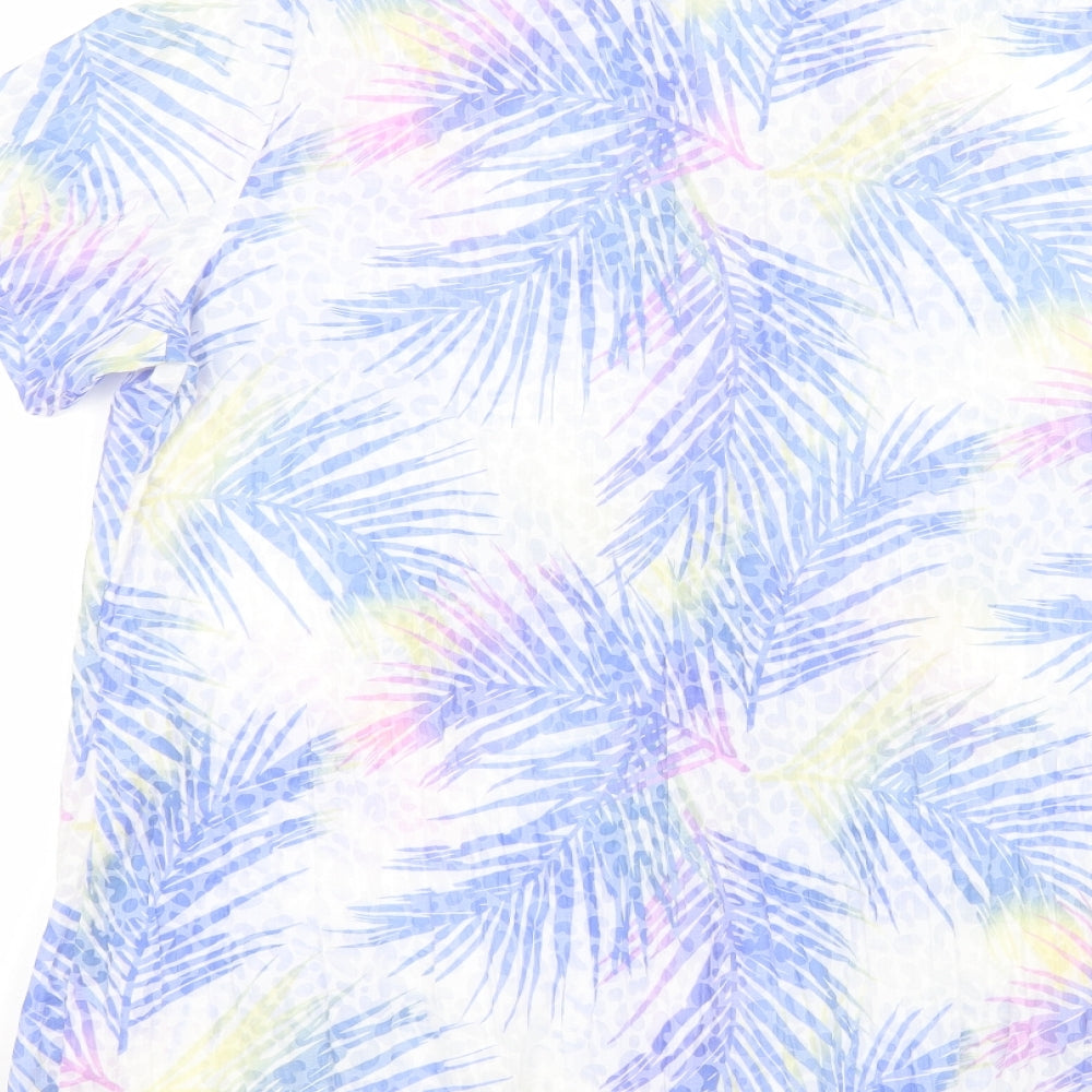 ISLE Womens White Floral Basic Button-Up Size 16