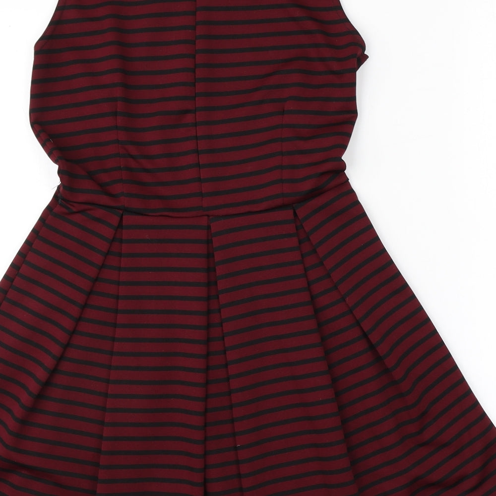 DOLLS Womens Purple Striped A-Line Size S