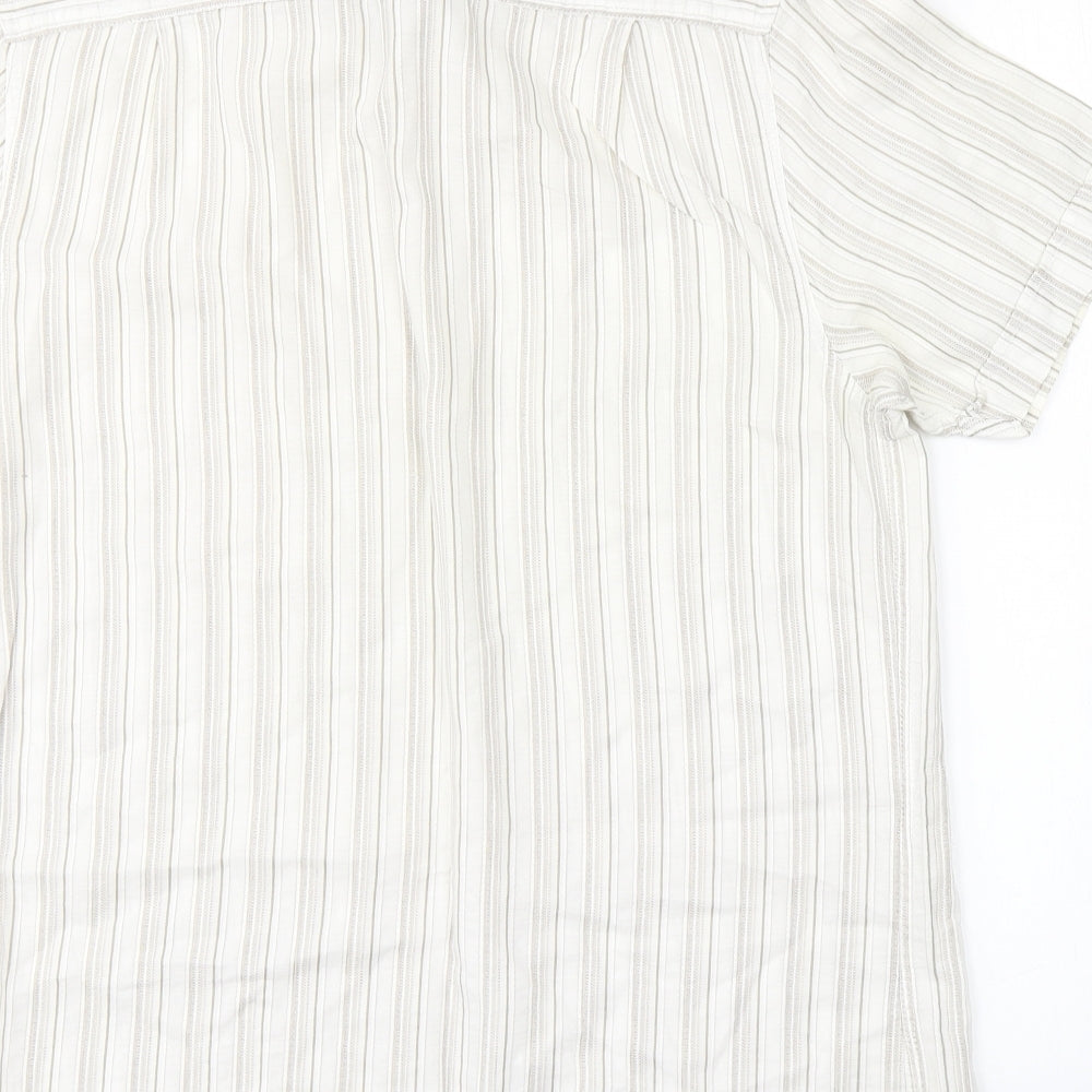 RJR.John Rocha Mens White Striped Button-Up Size S