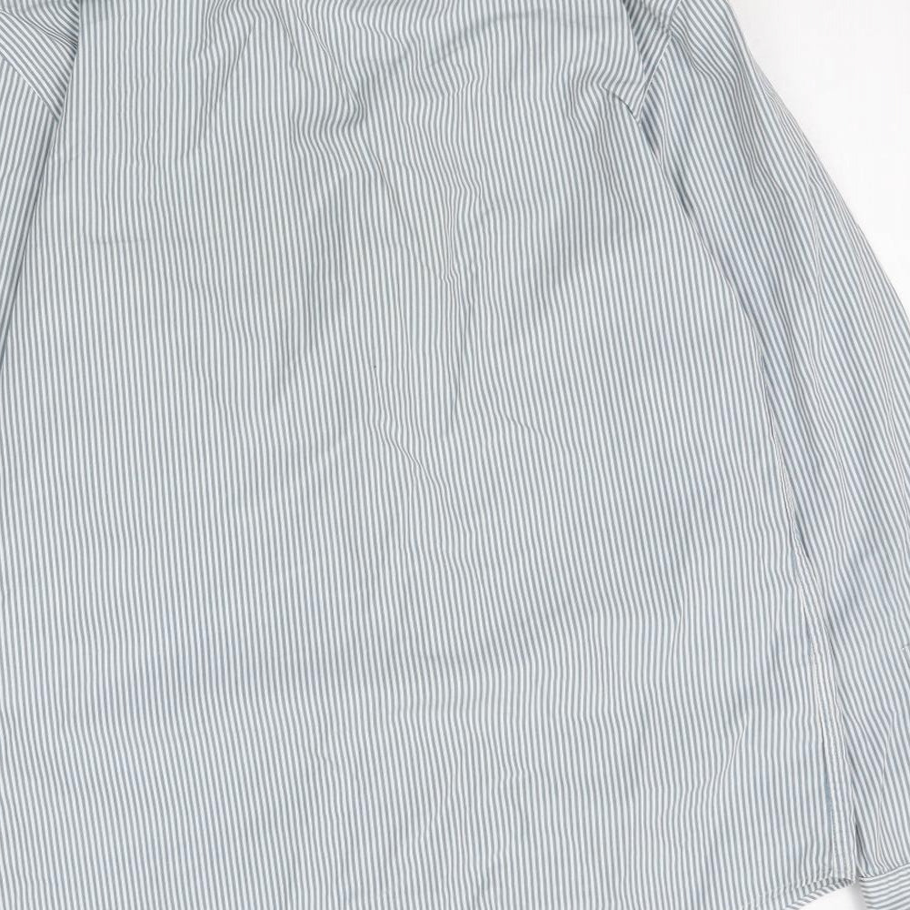 Marks & Spencer Mens Multicoloured Striped Button-Up Size 14.5