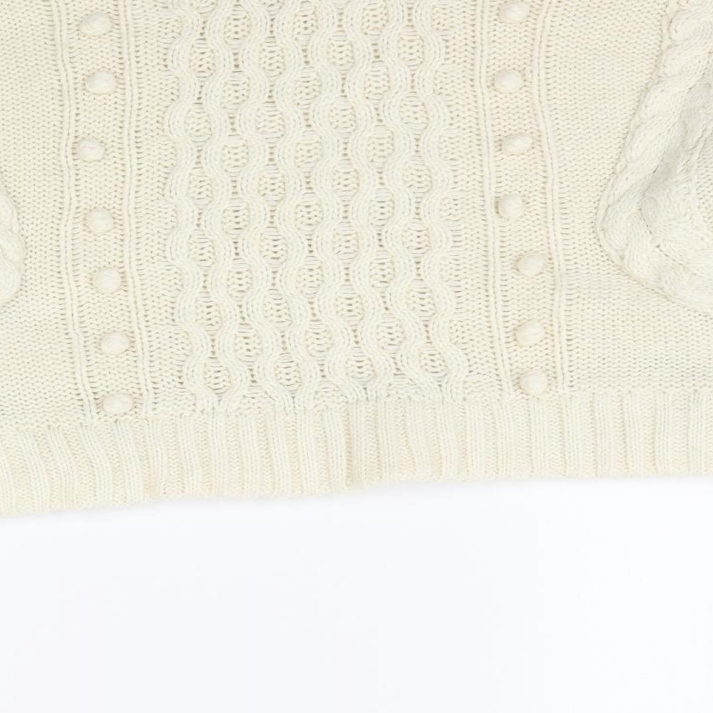 Nasty Gal Womens Ivory Knit Pullover Jumper Size M