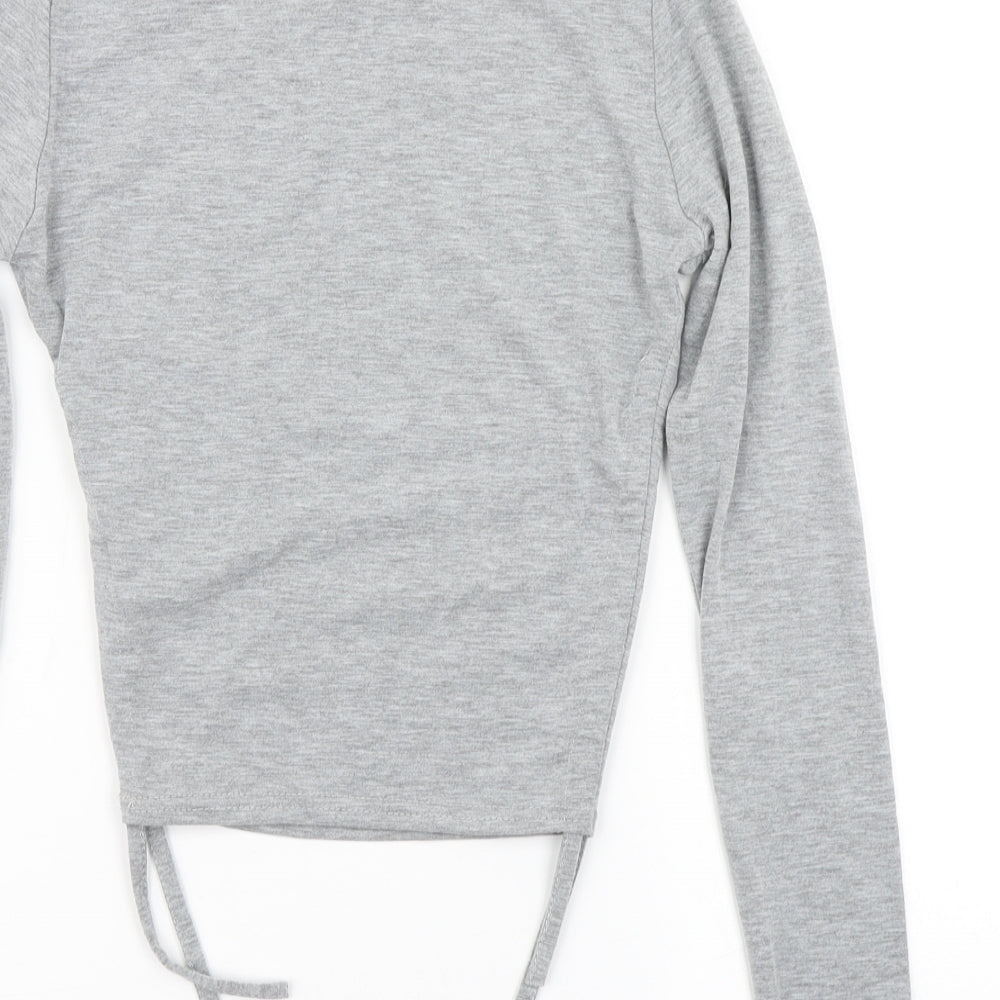PRETTYLITTLETHING Womens Grey Basic T-Shirt Size 6