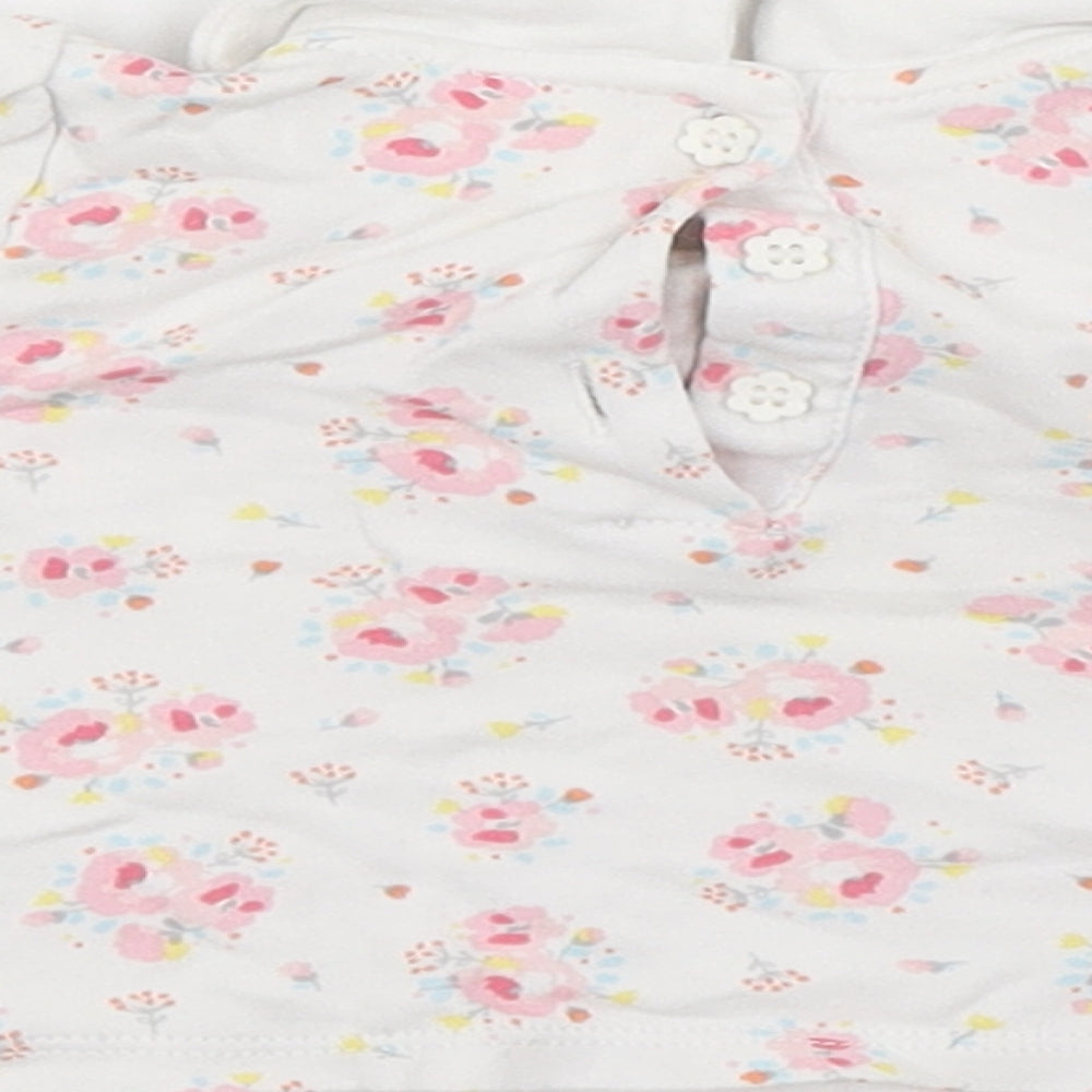Mini Club Girls White Floral Basic T-Shirt Size Newborn