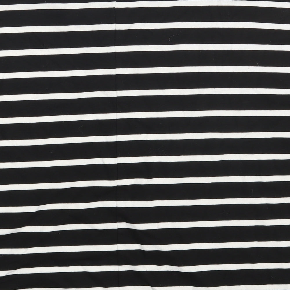 Atmosphere Womens Black Striped Pullover Sweatshirt Size 8