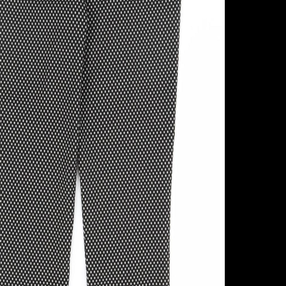 Dorothy Perkins Womens Black Polka Dot Trousers Size 14 L31 in