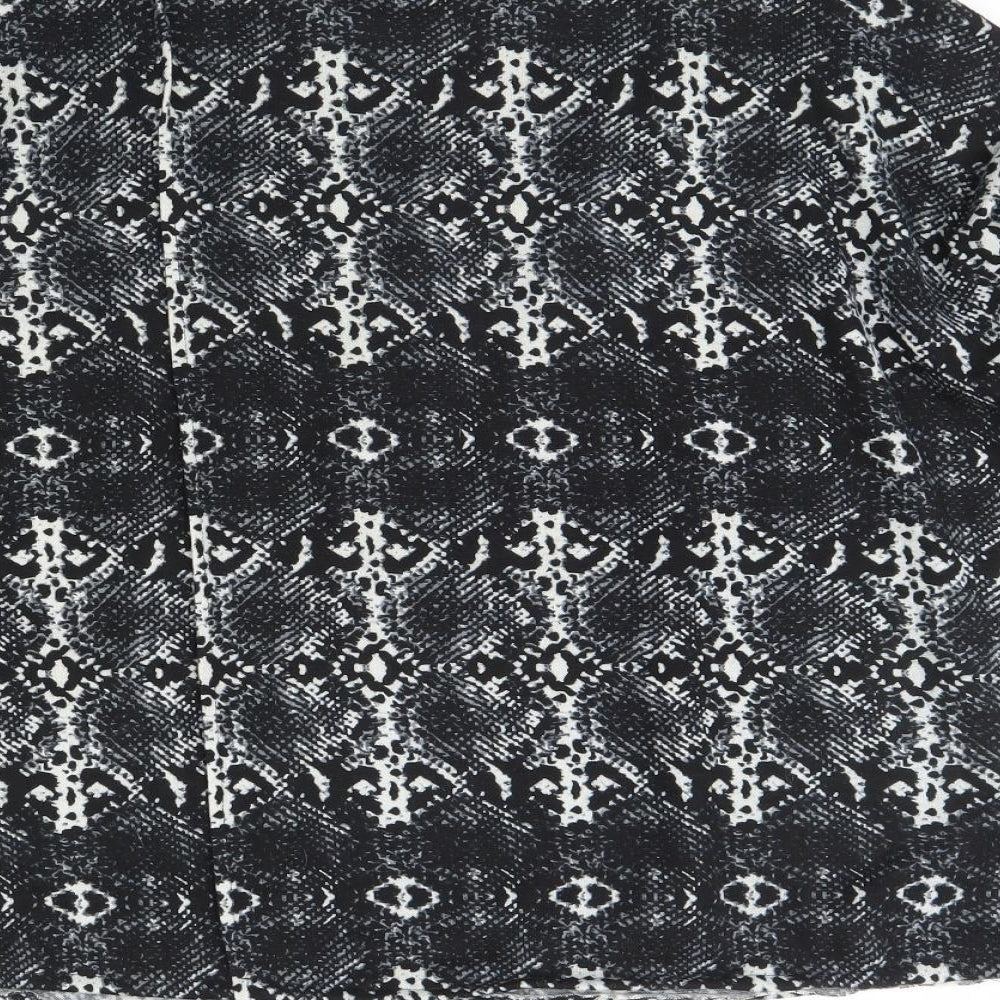Stella Womens Black Animal Print Basic Blouse Size 8