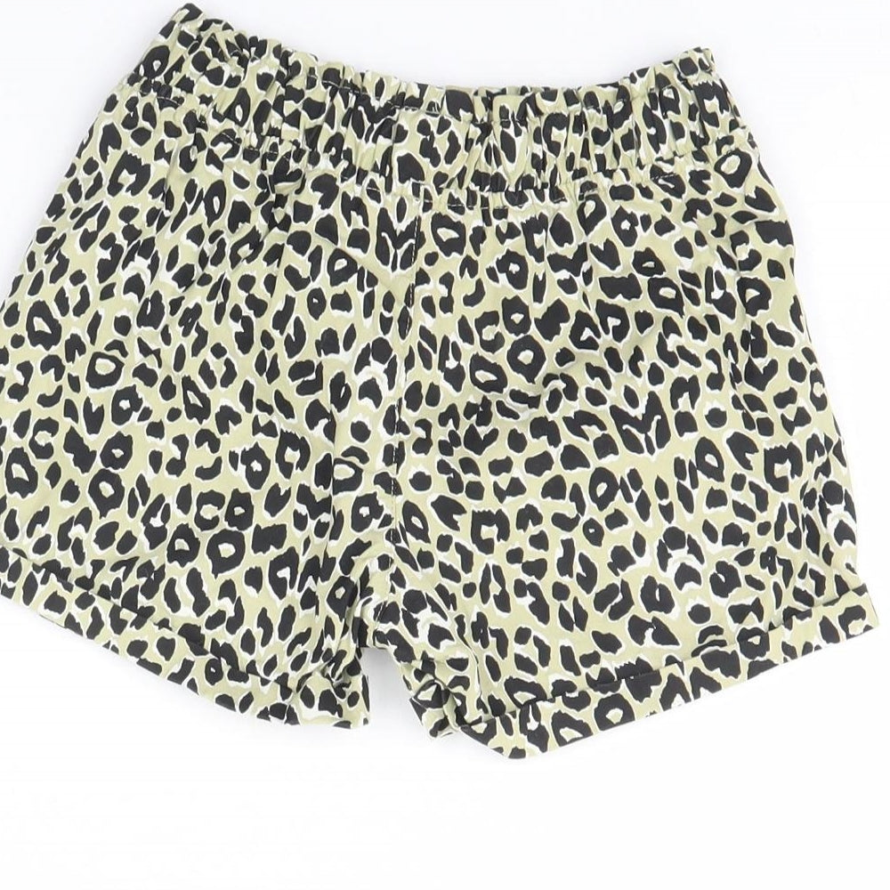 River Island Girls Green Animal Print Culotte Shorts Size 4 Years