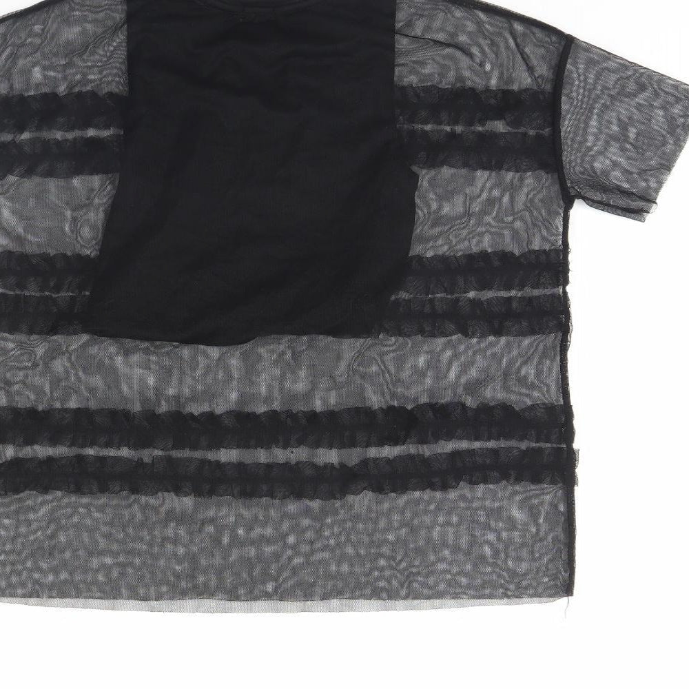River Island Girls Black Basic T-Shirt Size 7 Years