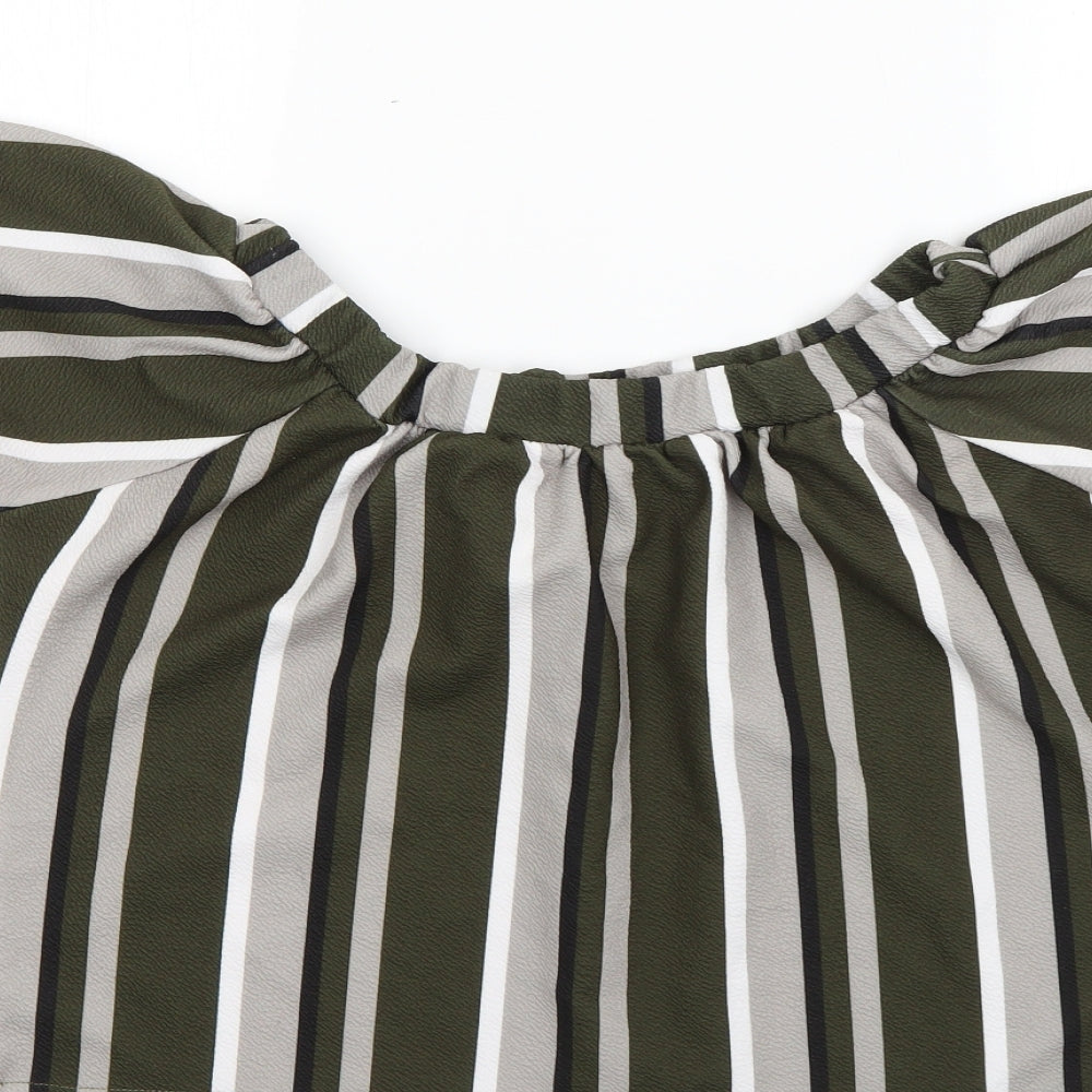 edge Womens Multicoloured Striped Basic Blouse Size 12