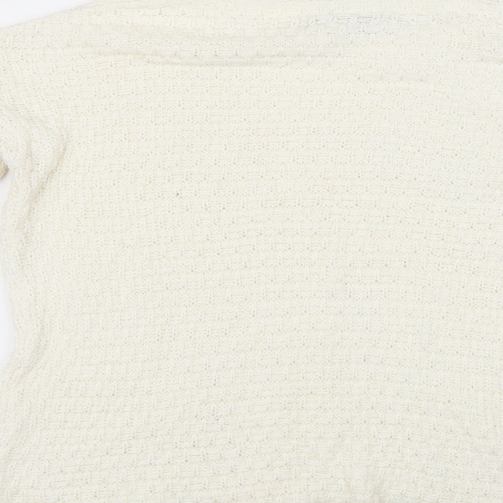 Zara Womens White Pullover Jumper Size L