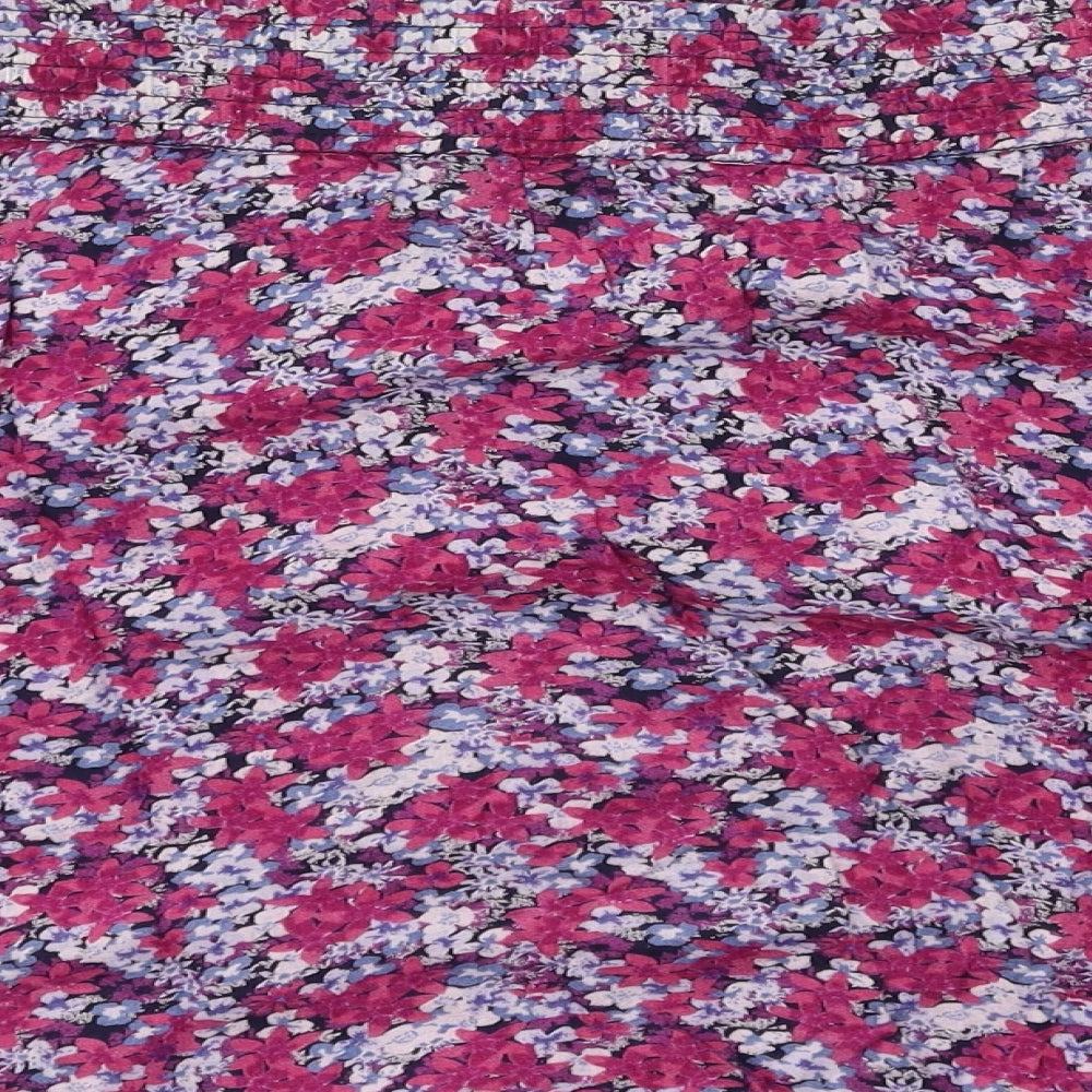 H&M Womens Purple Floral Flare Skirt Size 38 in
