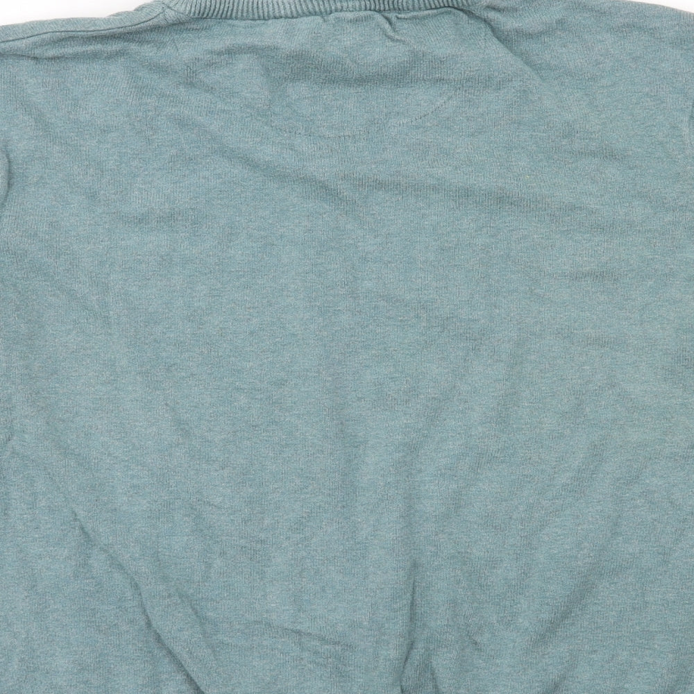 Cotton Traders Mens Blue Knit Pullover Jumper Size M