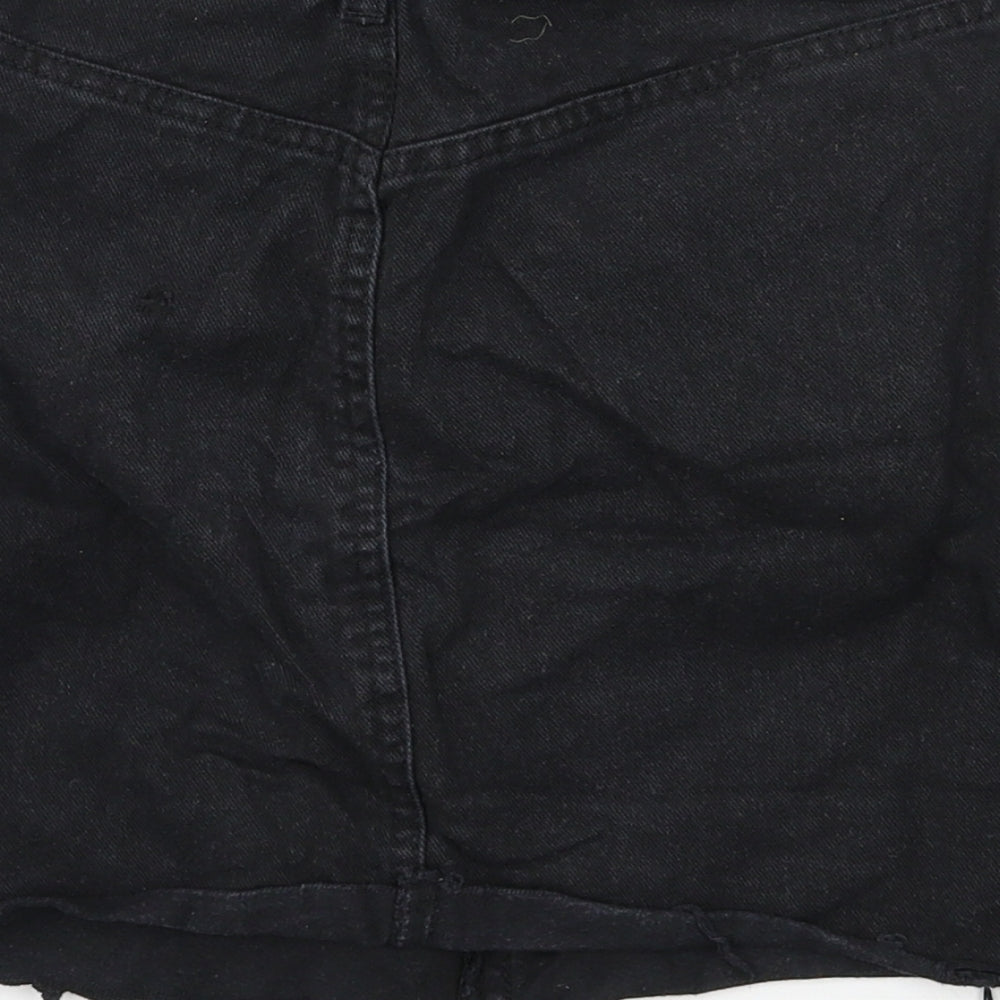 Denim & Co. Womens Black Denim A-Line Skirt Size 8
