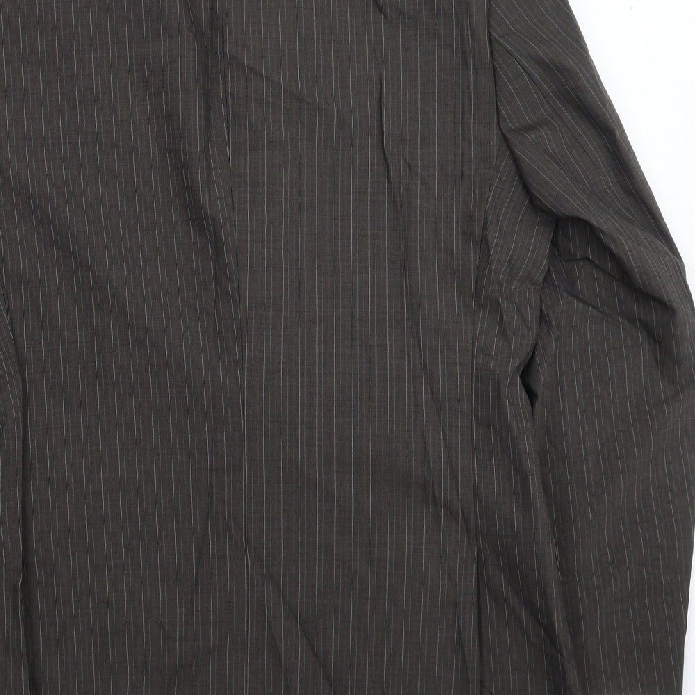 Ten Mens Grey Striped Jacket Suit Jacket Size 40