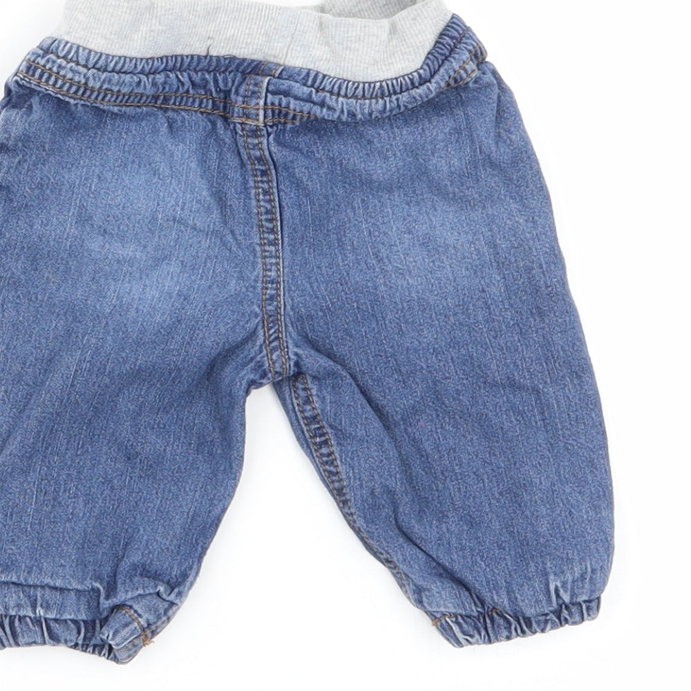F&F Boys Blue Cargo Trousers Size 3-6 Months