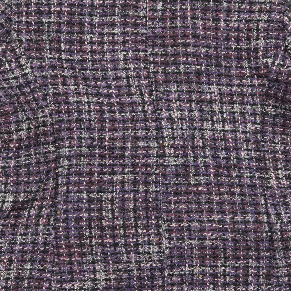 Damart Womens Multicoloured Geometric Overcoat Coat Size 16