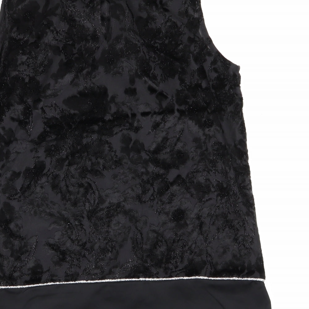 NEXT Womens Black Floral Basic Blouse Size 10