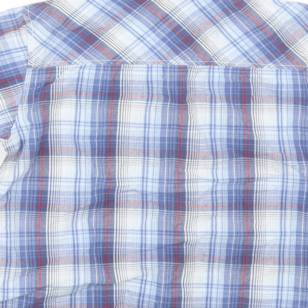 Ladybird Boys Blue Plaid Basic Button-Up Size 5-6 Years