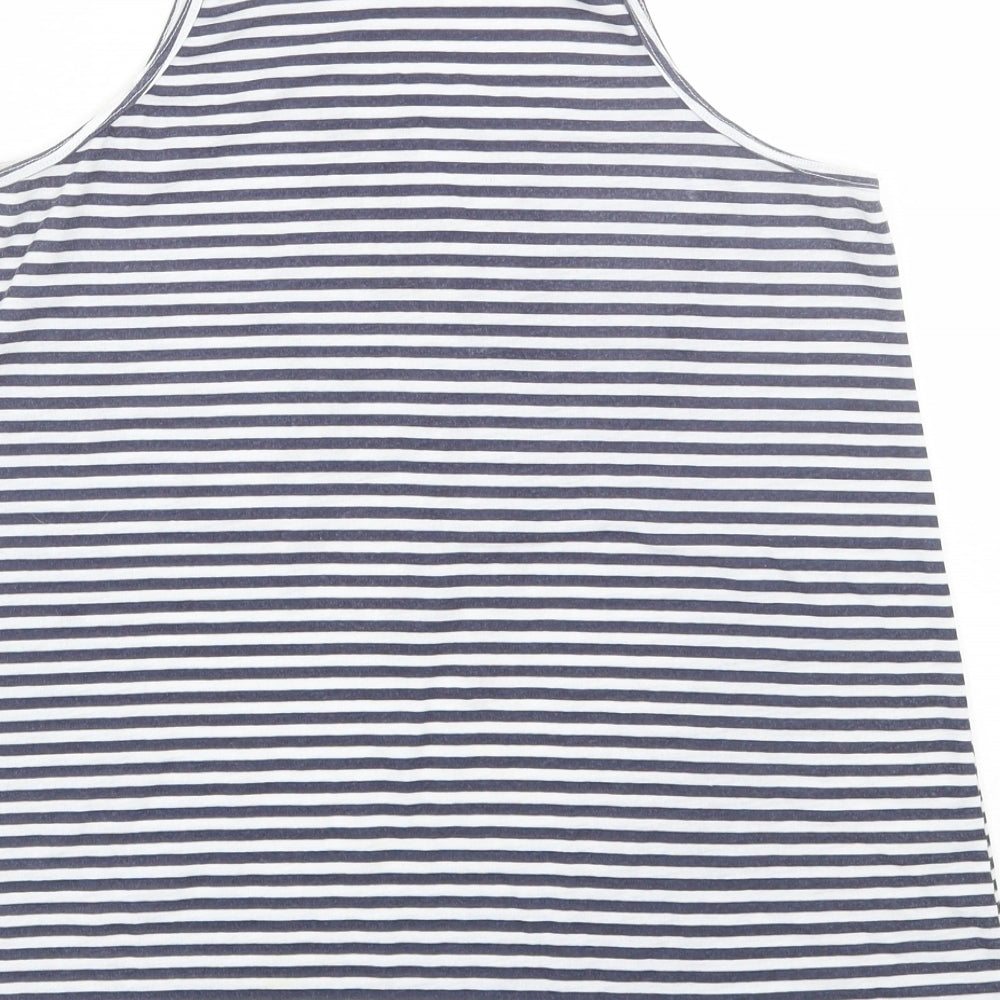 H&M Girls Blue Striped Basic Tank Size 10-11 Years