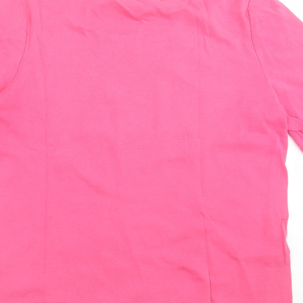 Adini Womens Pink Basic T-Shirt Size S