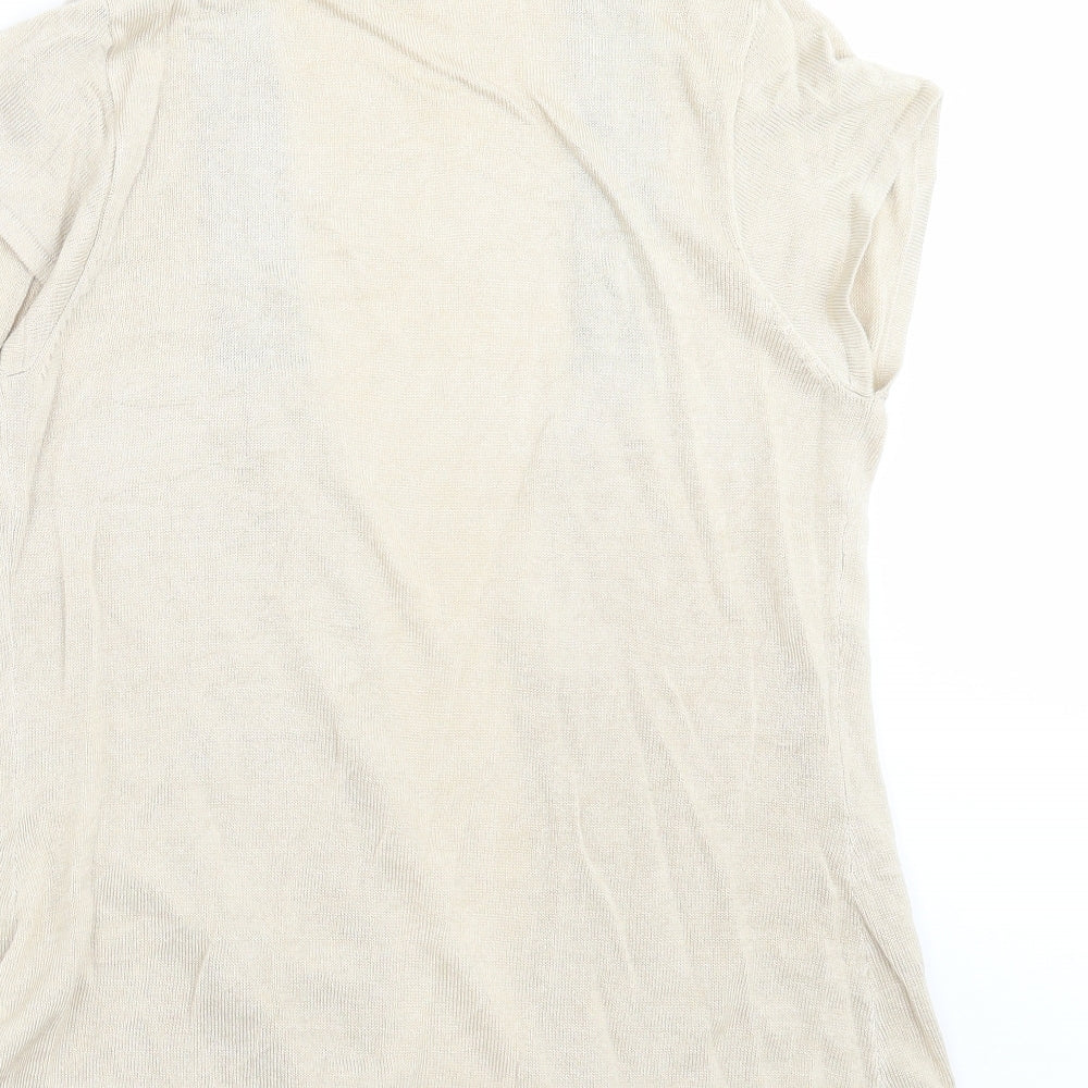 MINUET Womens Beige Knit Cardigan Jumper Size 12