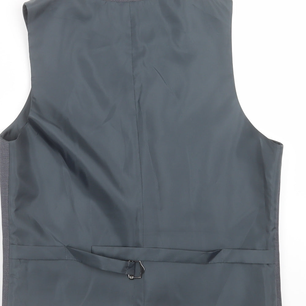 Topman Mens Blue Jacket Suit Waistcoat Size 40
