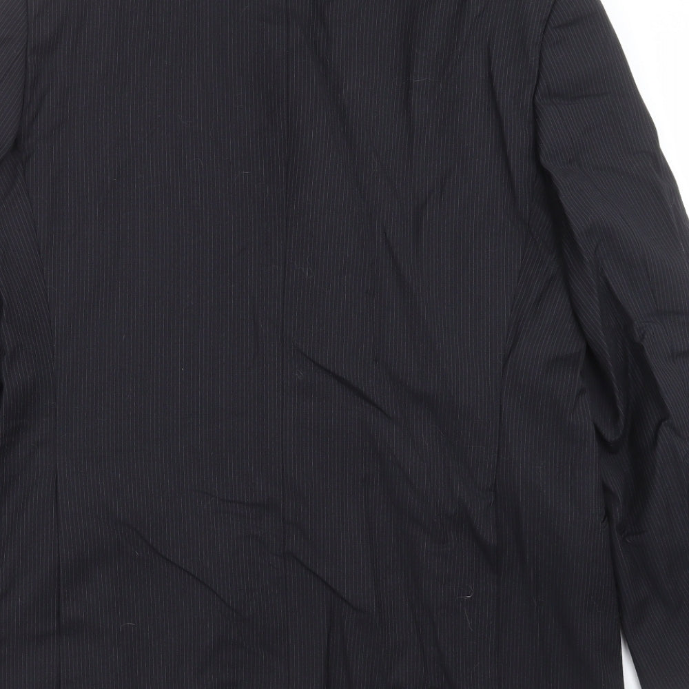 Marks & Spencer Mens Black Striped Jacket Suit Jacket Size 42
