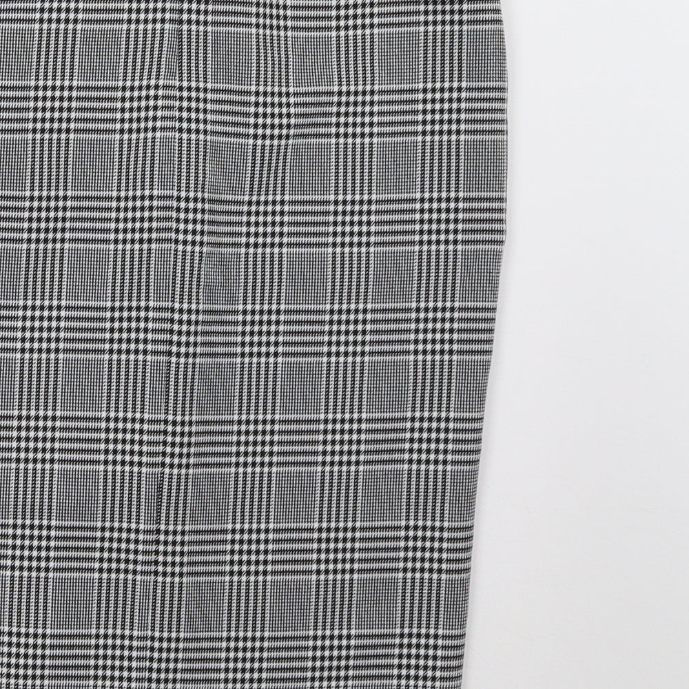 Matalan Womens Grey Check A-Line Skirt Size 10