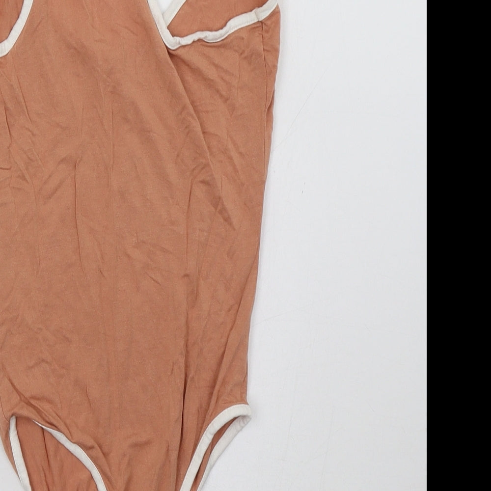 PRETTYLITTLETHING Womens Beige Bodysuit One-Piece Size 6