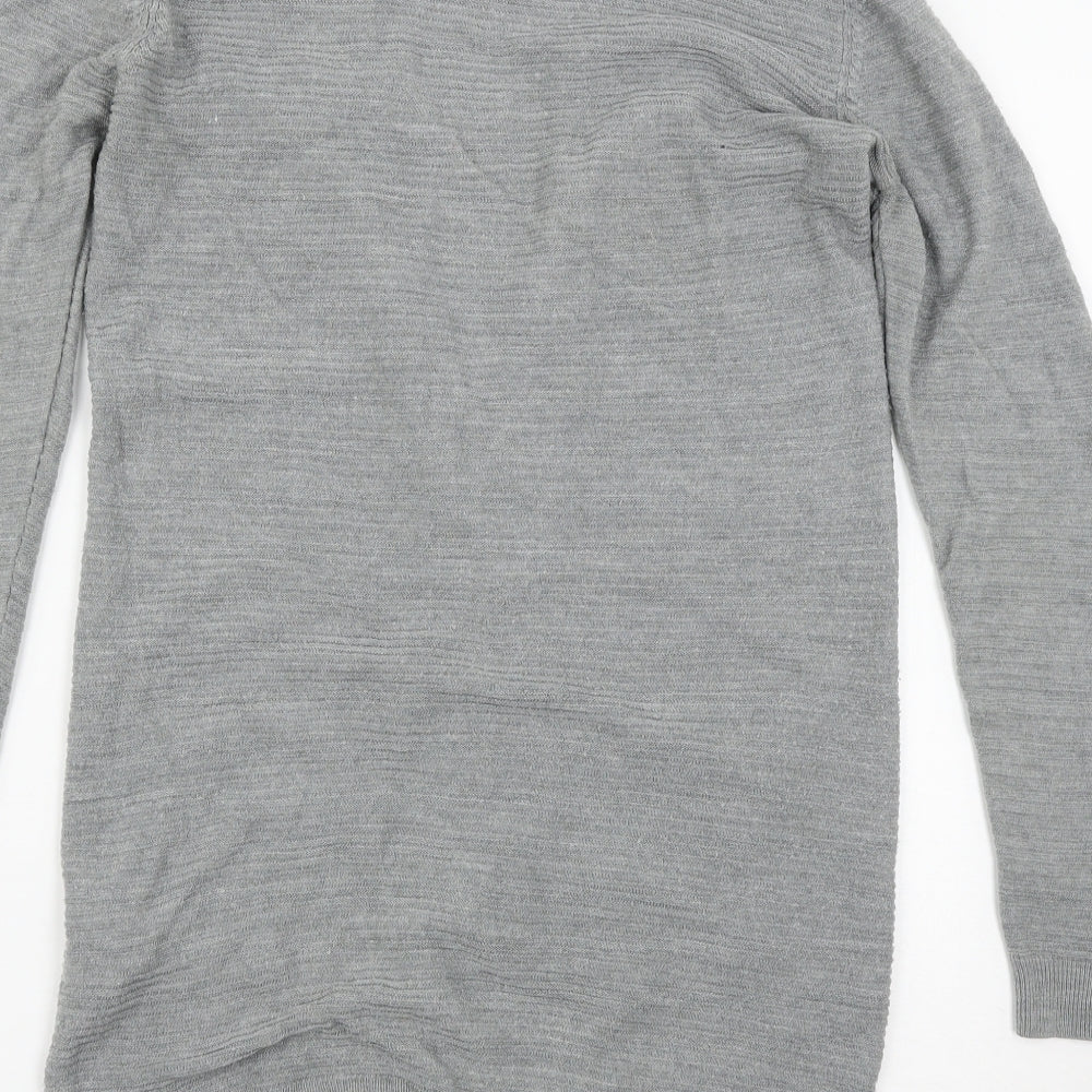 Jaqueline de Young Womens Grey Cardigan Jumper Size S