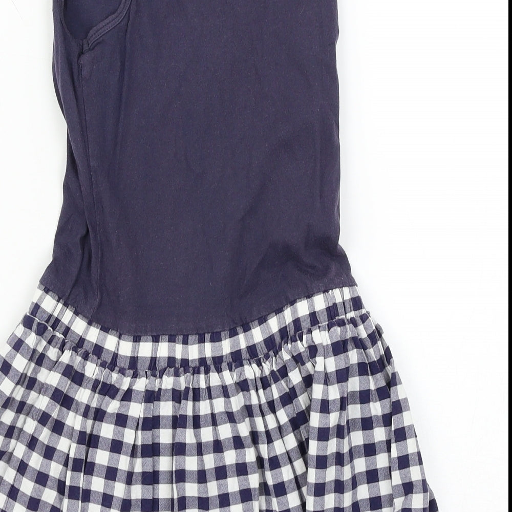 NEXT Girls Blue Check Tank Dress Size 5 Years