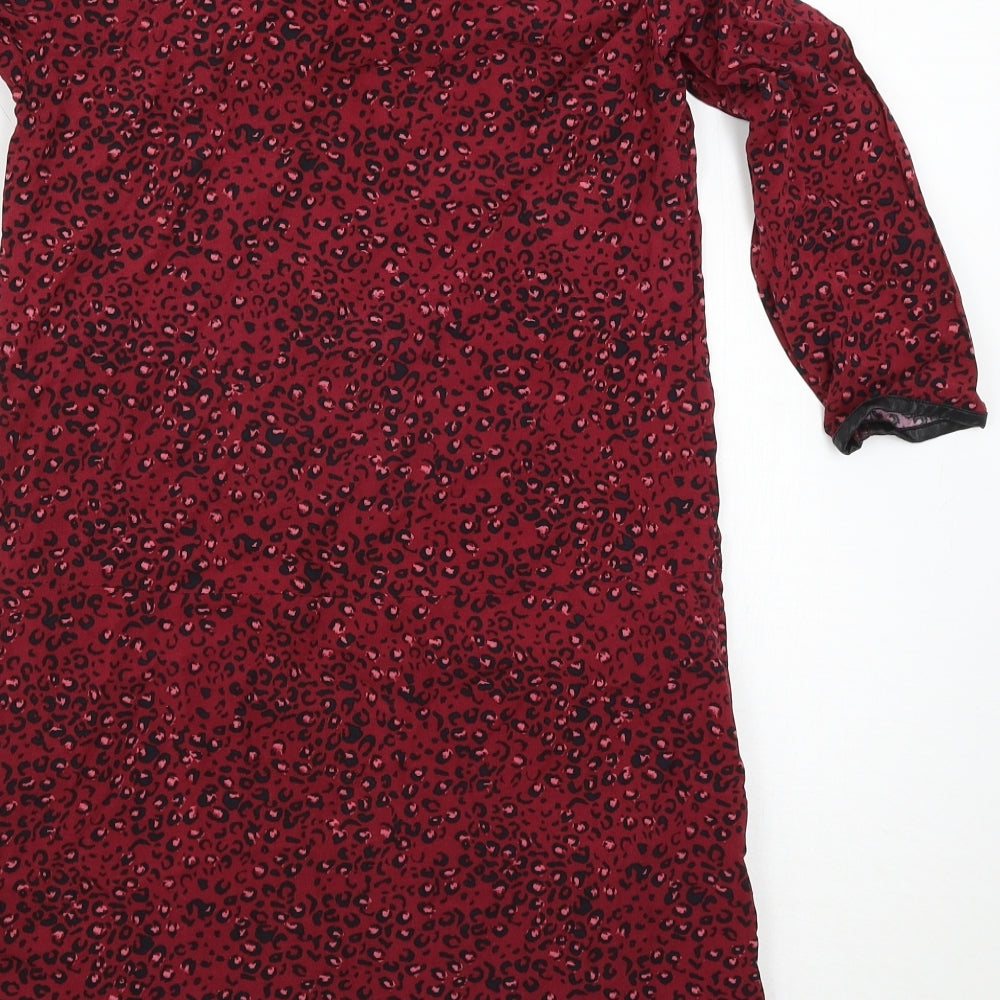 Le Redoute Womens Red Animal Print T-Shirt Dress Size 6