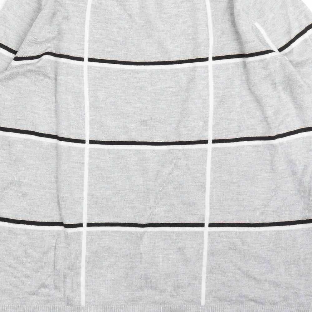 NEXT Womens Grey Check Pullover Jumper Size 12
