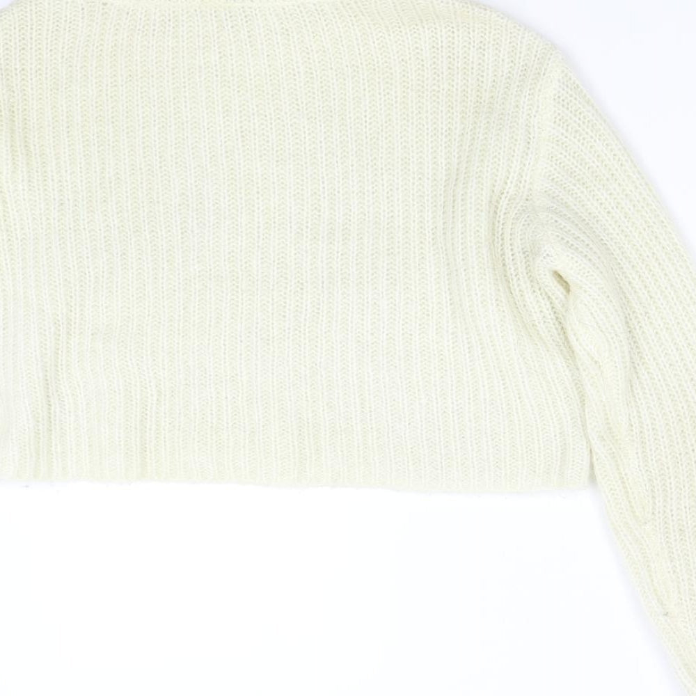 H&M Womens Ivory Knit Pullover Jumper Size M