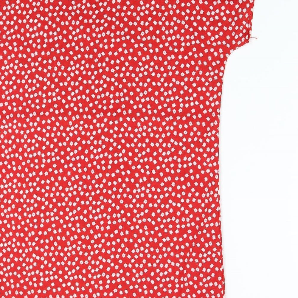 SheIn Womens Red Floral Slip Dress Size 8